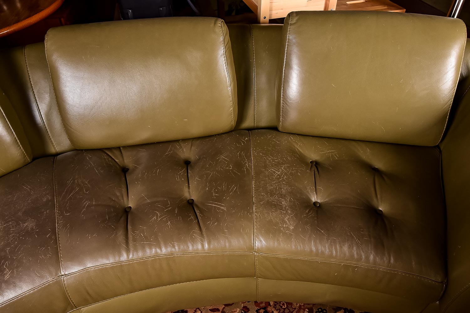 Mid-Century Modern Leather Couch
