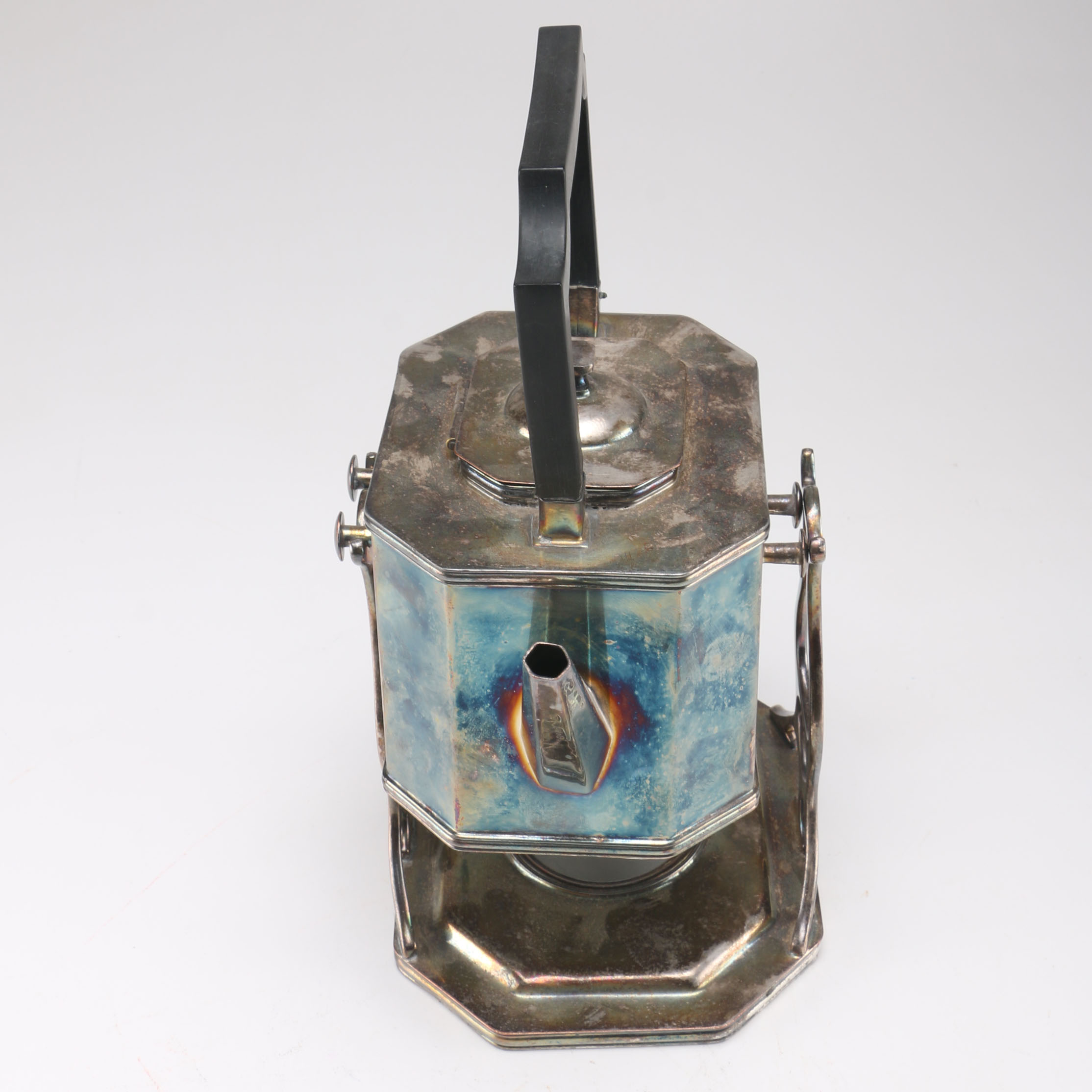 Silver Plate Art Deco Tea Kettle on Stand