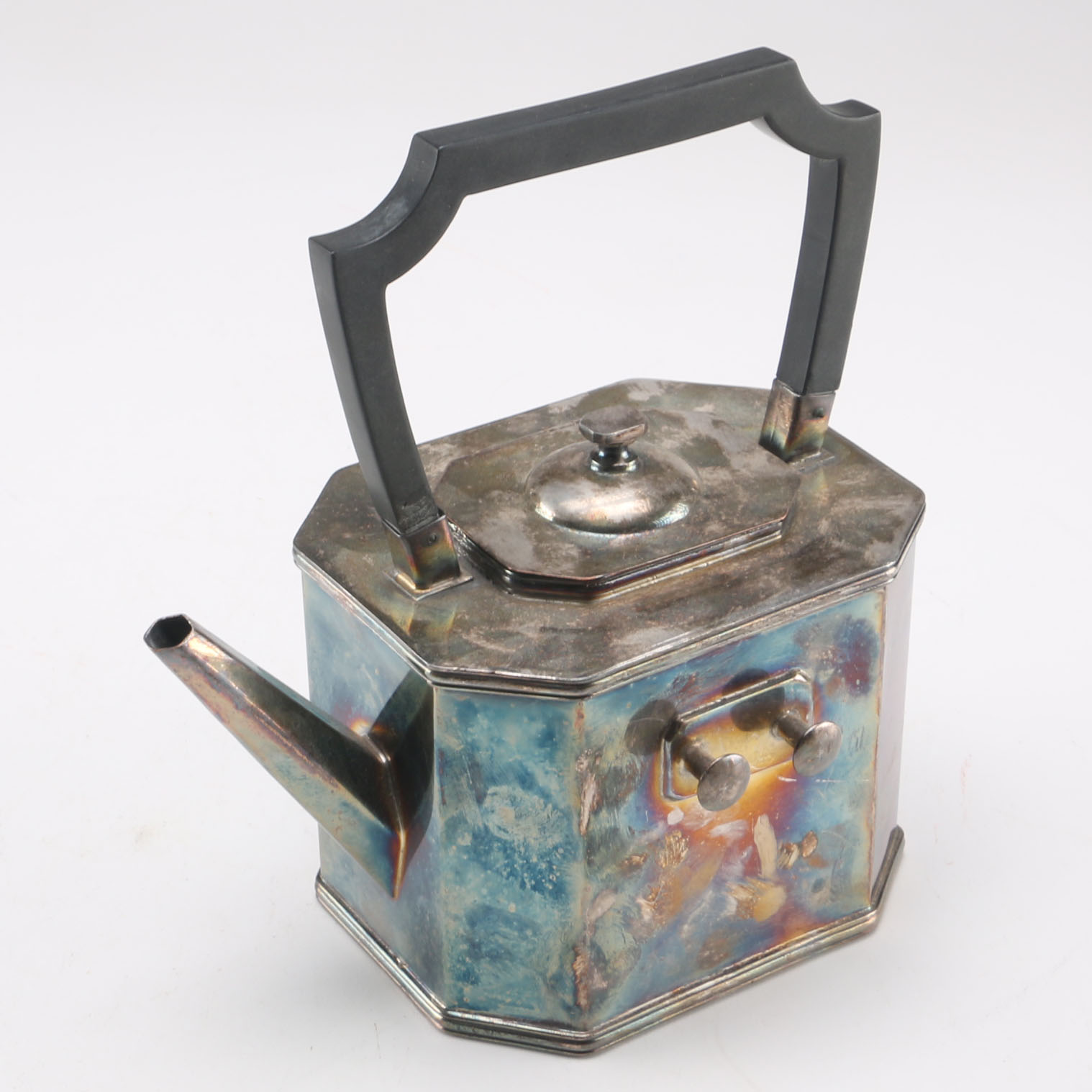 Silver Plate Art Deco Tea Kettle on Stand