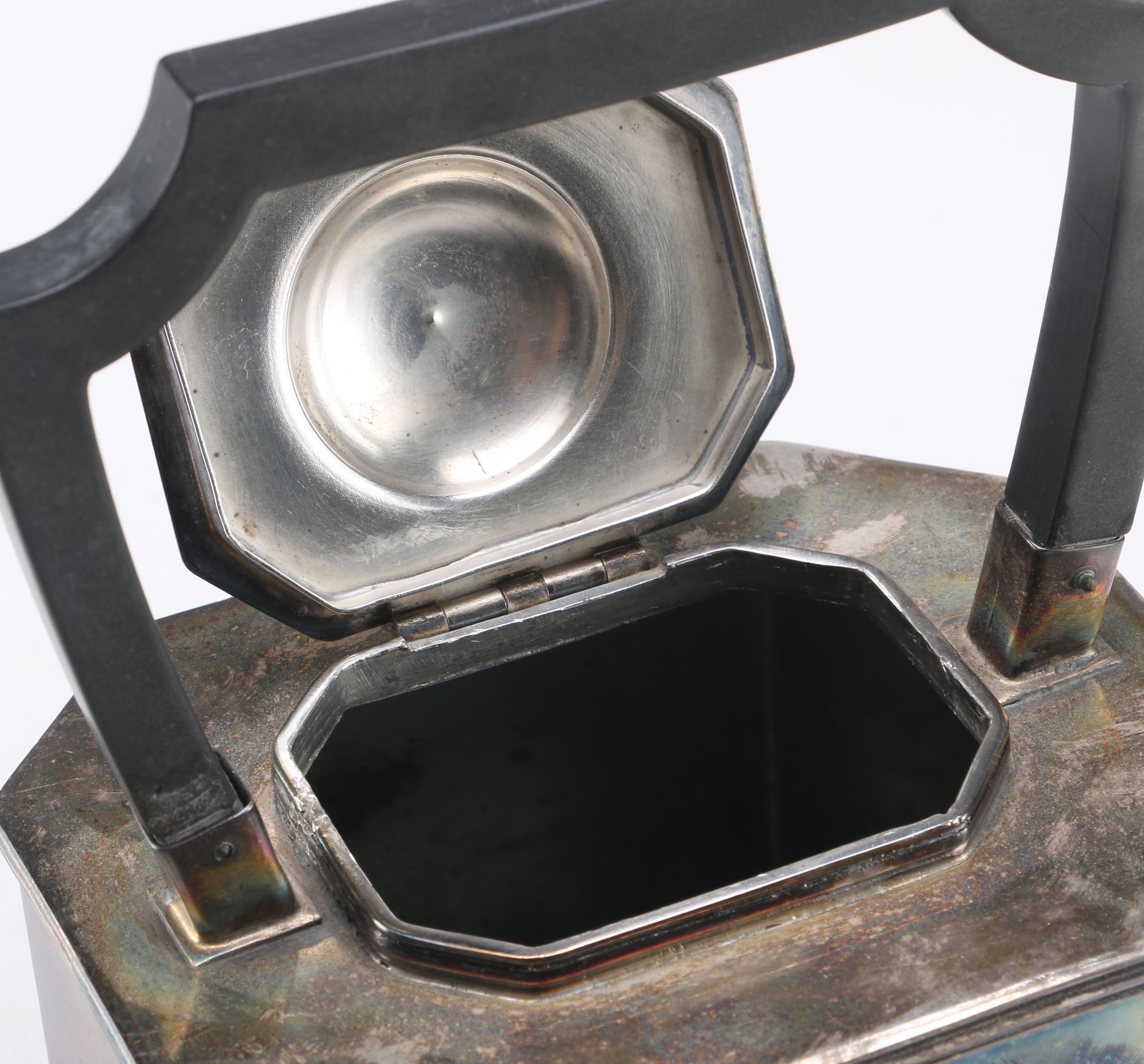 Silver Plate Art Deco Tea Kettle on Stand