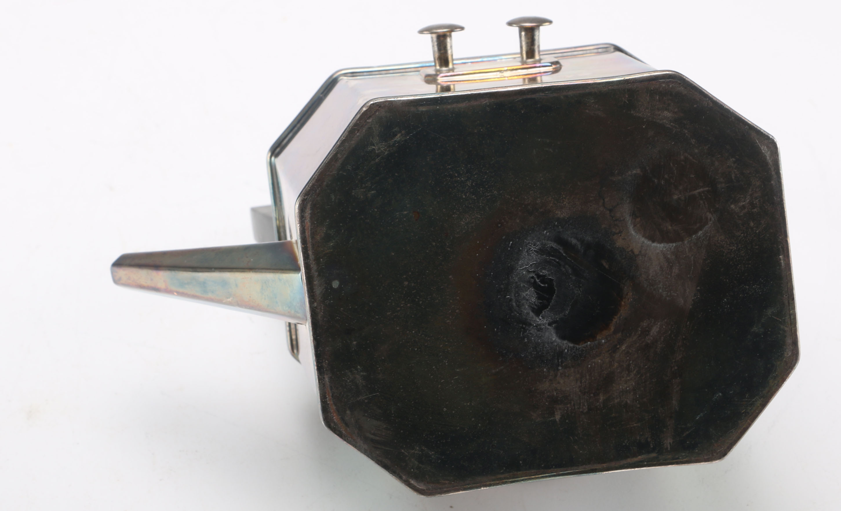 Silver Plate Art Deco Tea Kettle on Stand