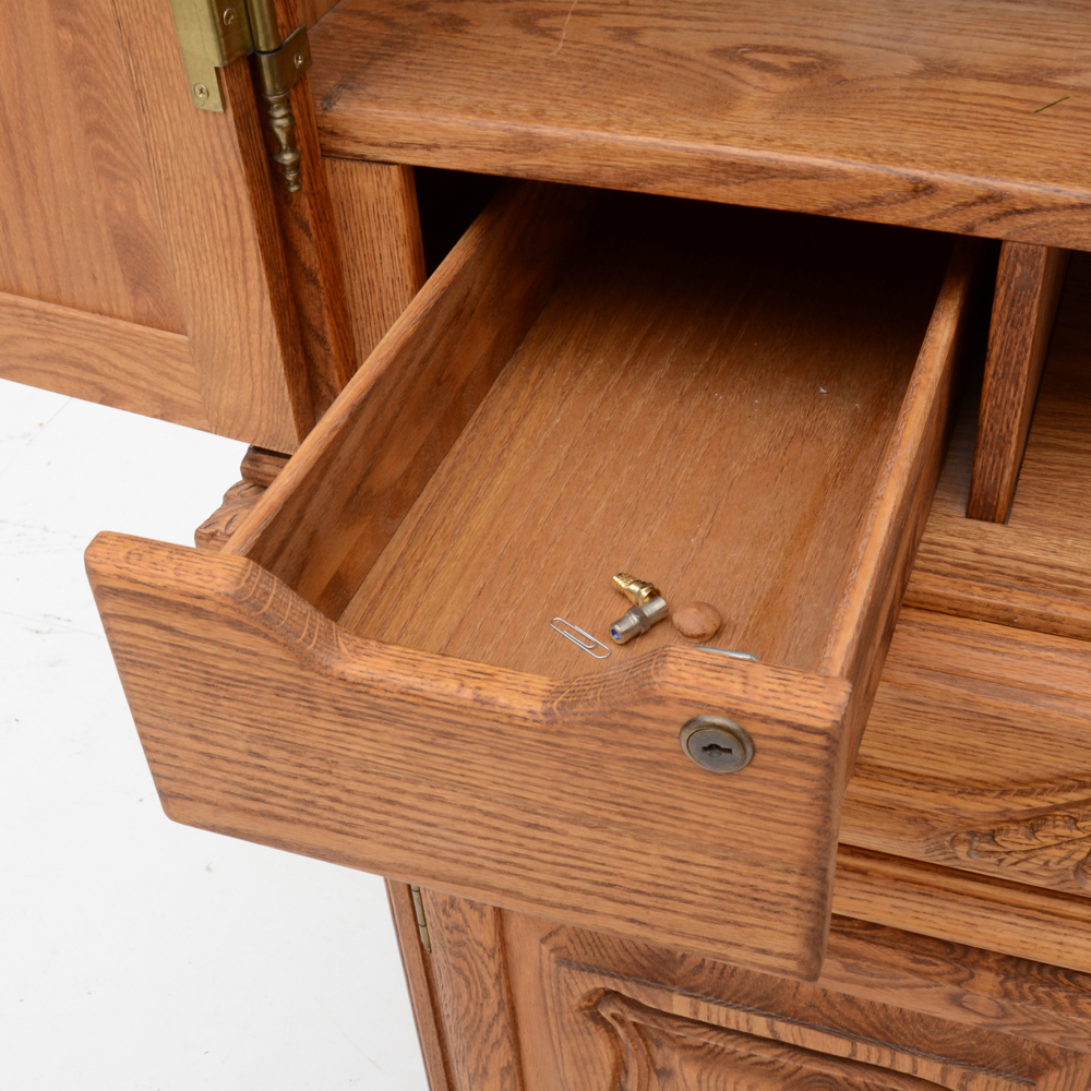 Oakwood Interiors Solid Oak Chest-on-Chest Armoire