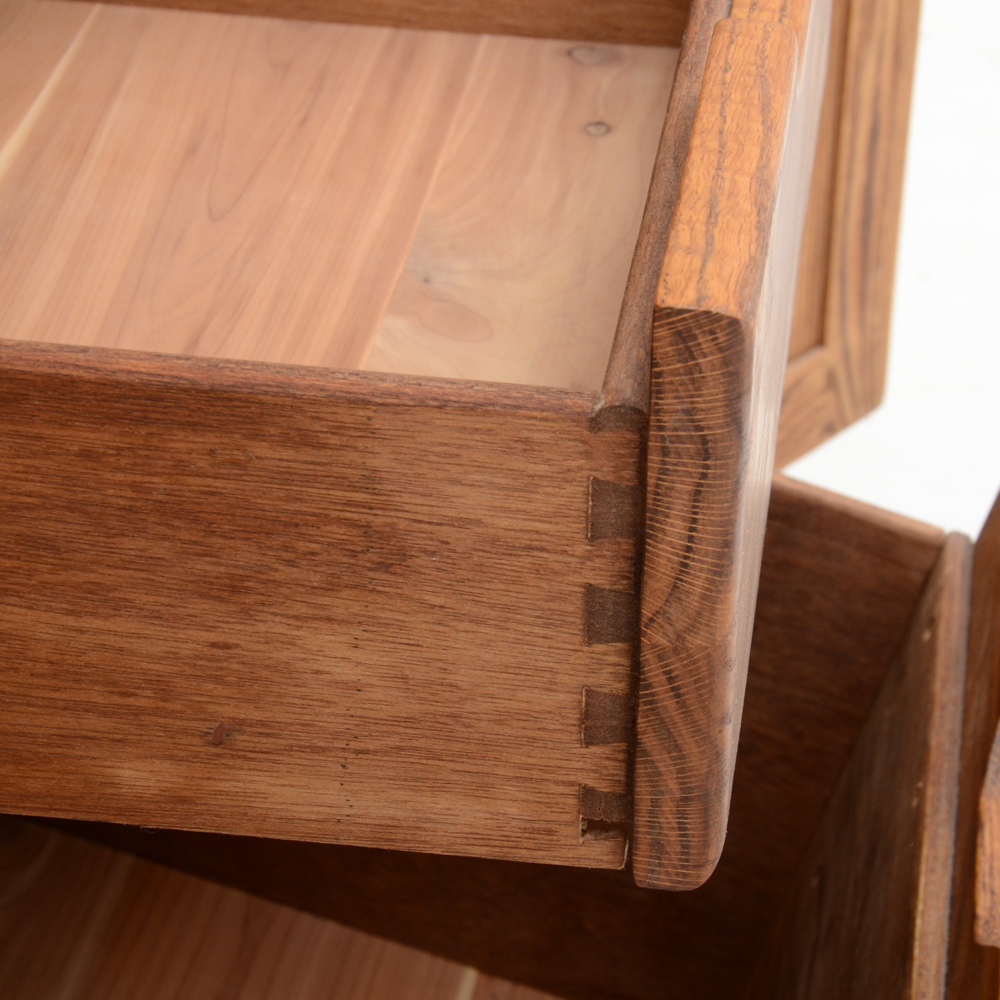 Oakwood Interiors Solid Oak Chest-on-Chest Armoire