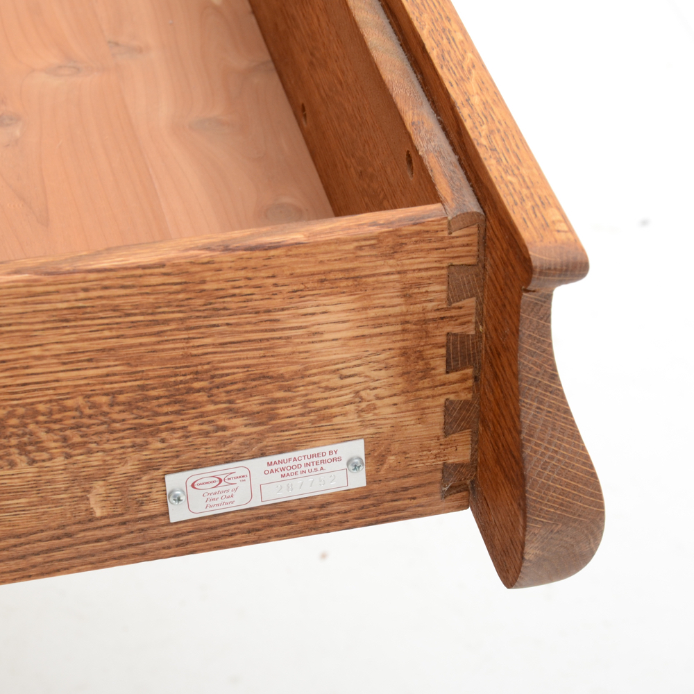 Oakwood Interiors Solid Oak Chest-on-Chest Armoire