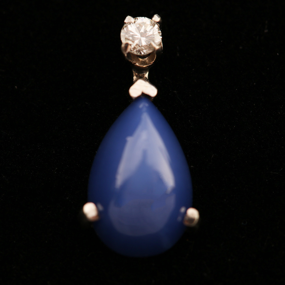 14K White Gold Star Sapphire Tie Tack