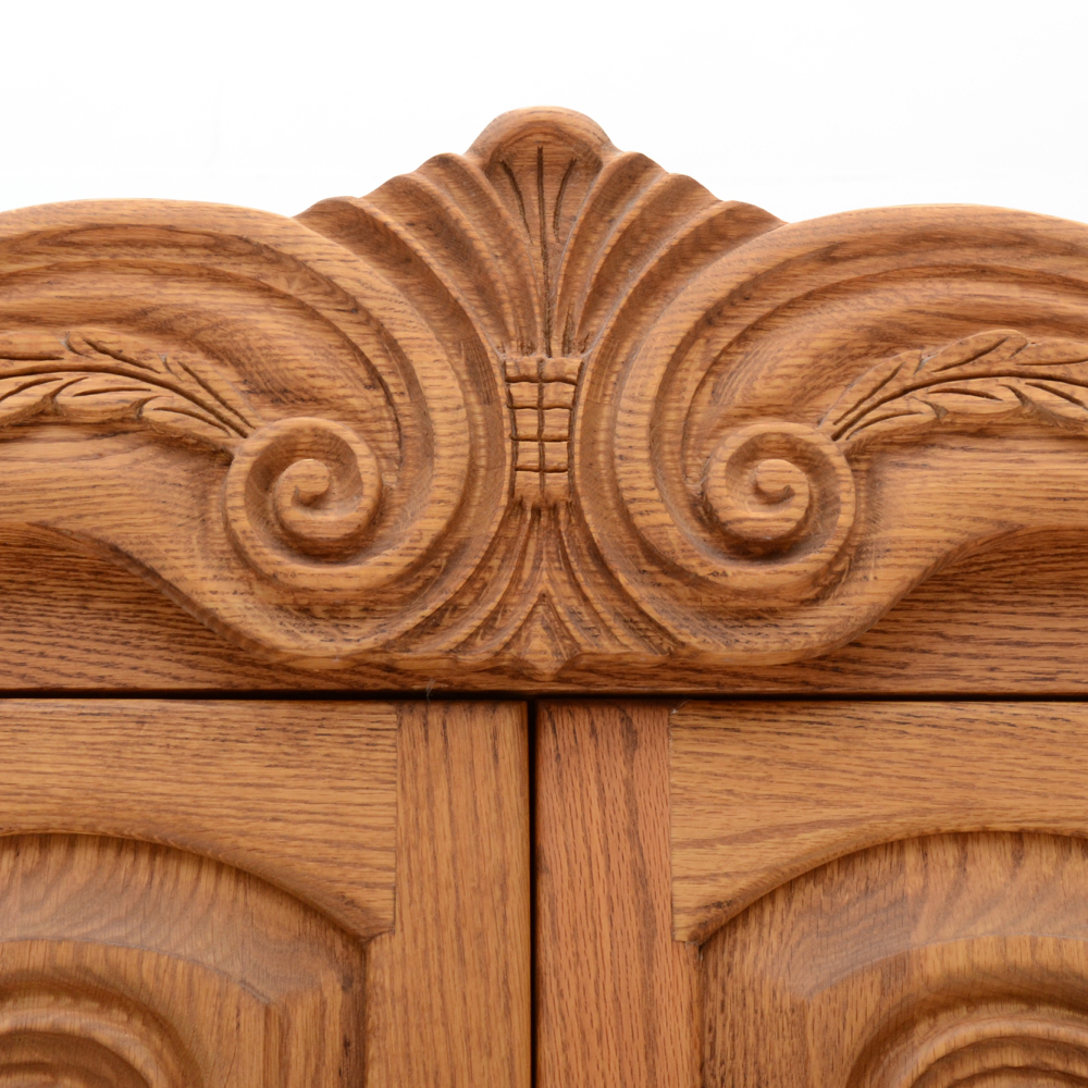 Oakwood Interiors Solid Oak Chest-on-Chest Armoire