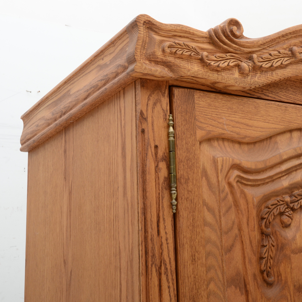 Oakwood Interiors Solid Oak Chest-on-Chest Armoire