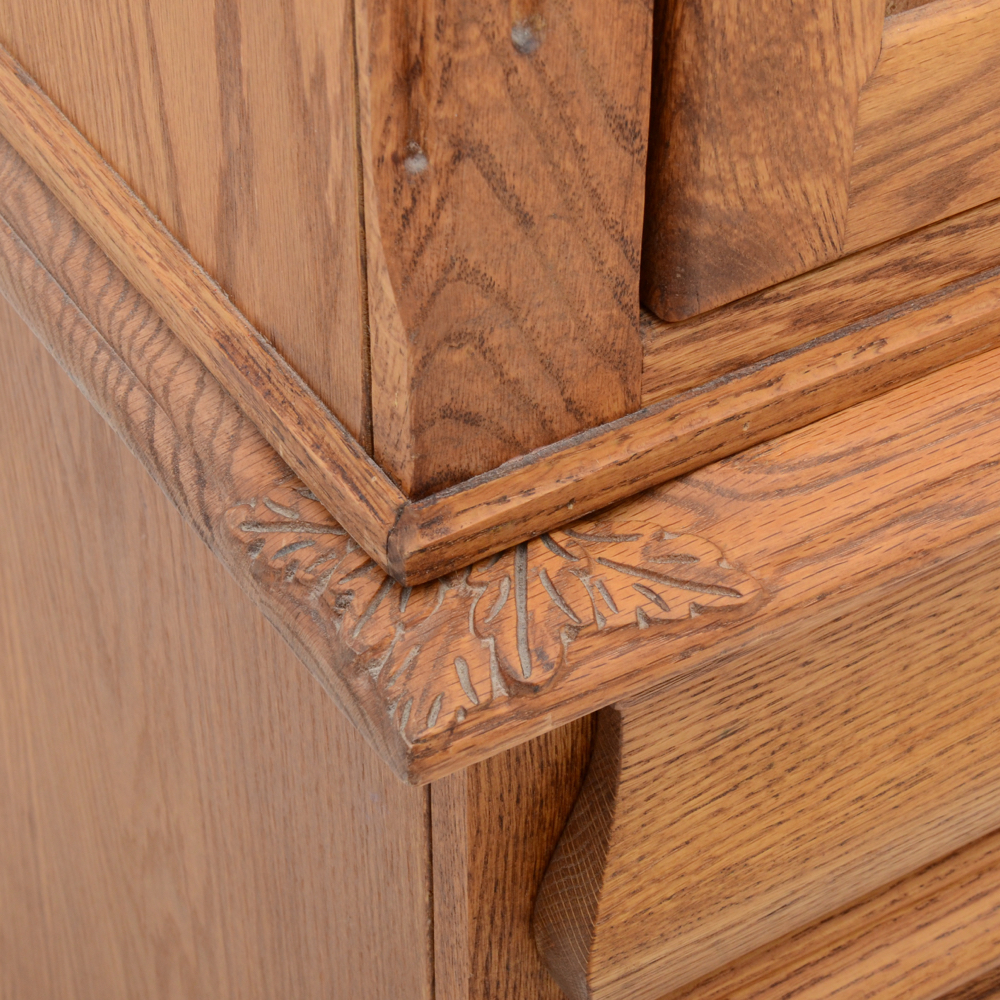 Oakwood Interiors Solid Oak Chest-on-Chest Armoire