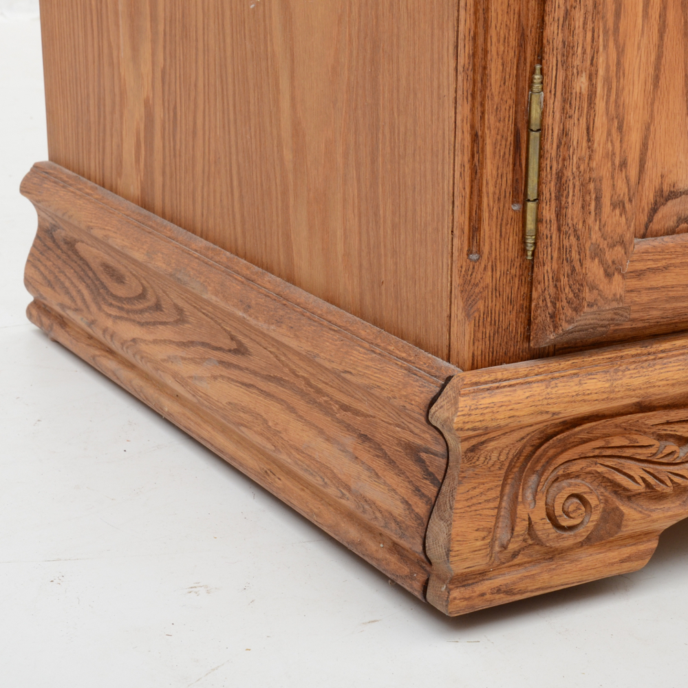 Oakwood Interiors Solid Oak Chest-on-Chest Armoire