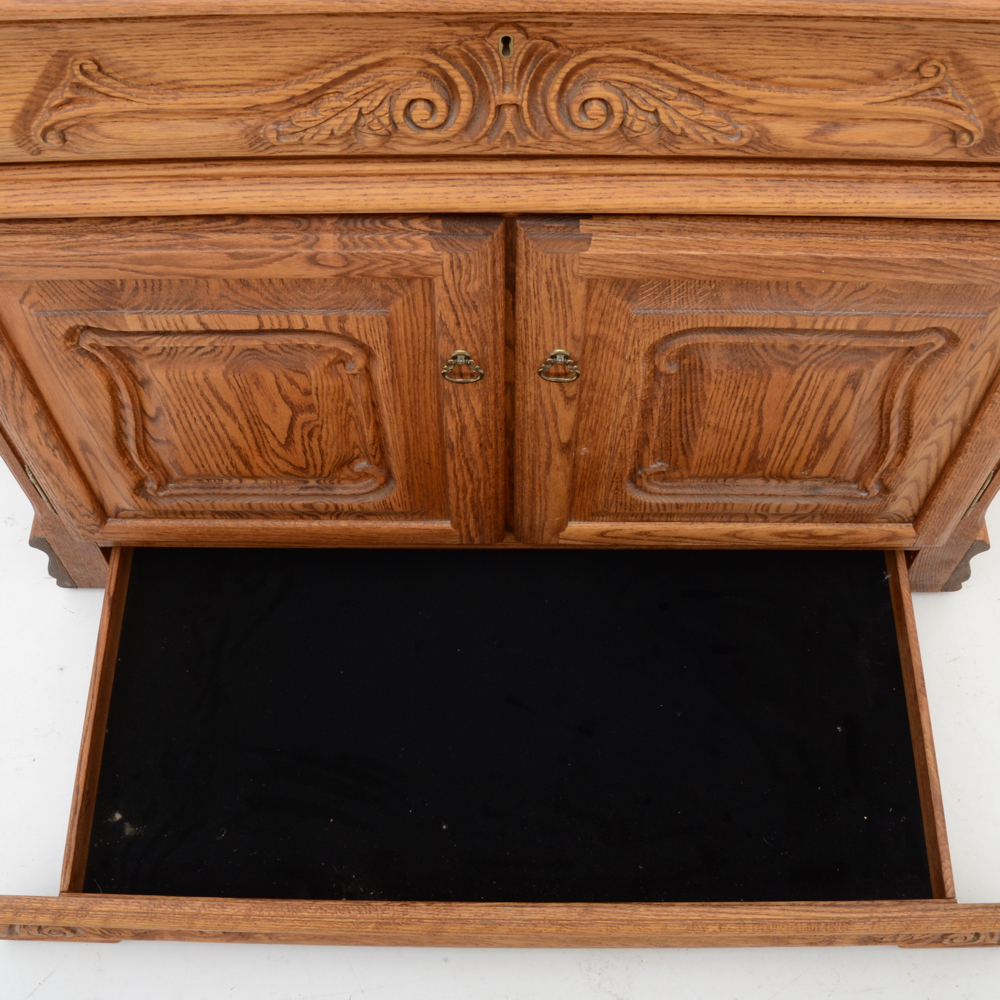 Oakwood Interiors Solid Oak Chest-on-Chest Armoire