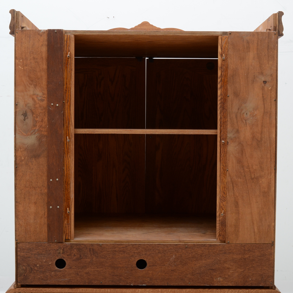 Oakwood Interiors Solid Oak Chest-on-Chest Armoire