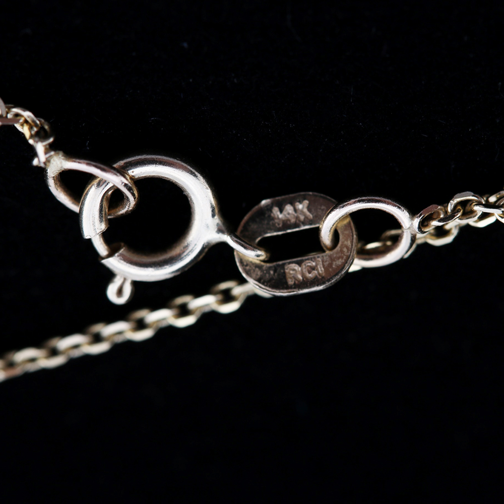 14K Yellow Gold Dyed Pearl Drop Necklace