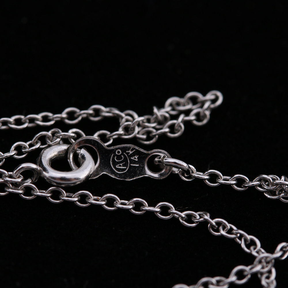 18K White Gold and Diamond Cross Pendant with 14K Gold Chain