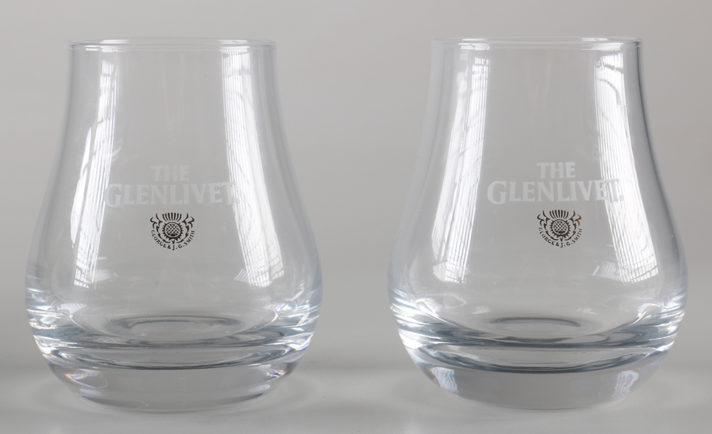 Glenlivet Presentation Box with a Pair of Whiskey Glasses