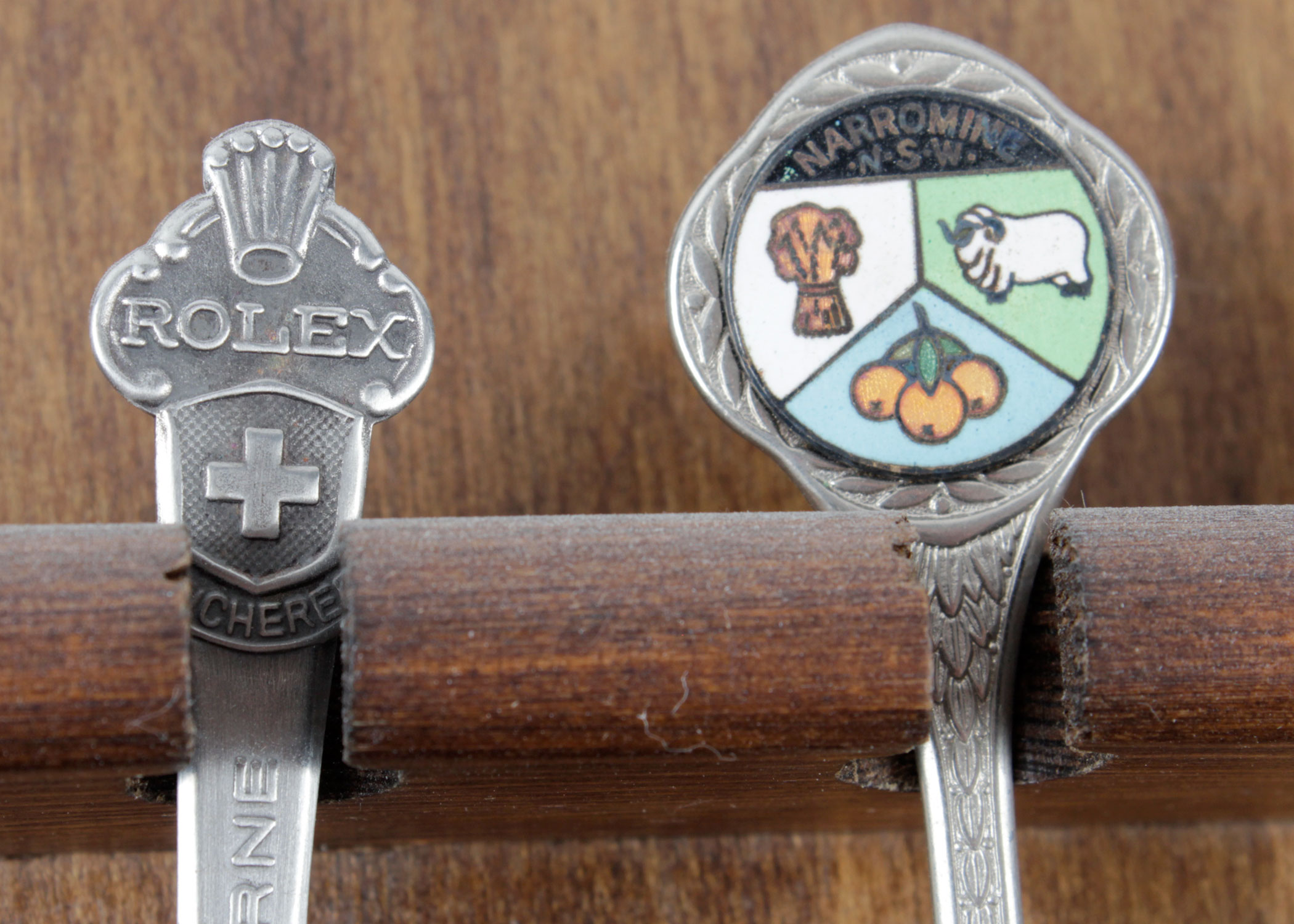 Two Vintage Wooden Spoon Racks