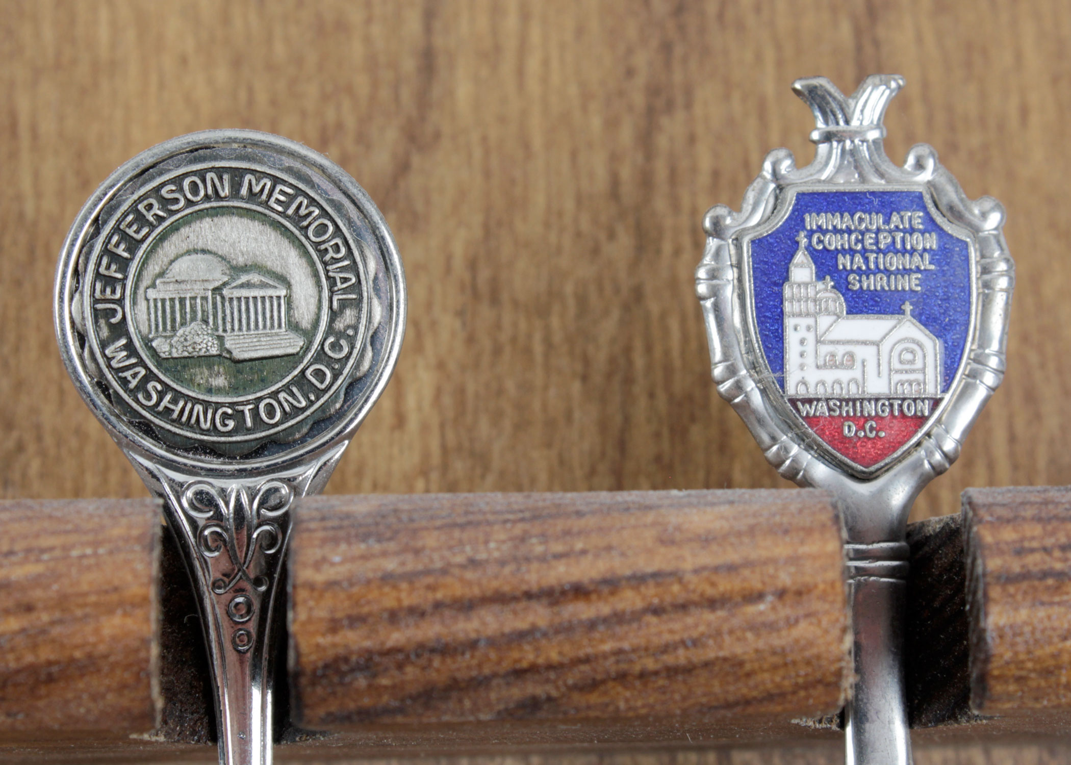 Two Vintage Wooden Spoon Racks