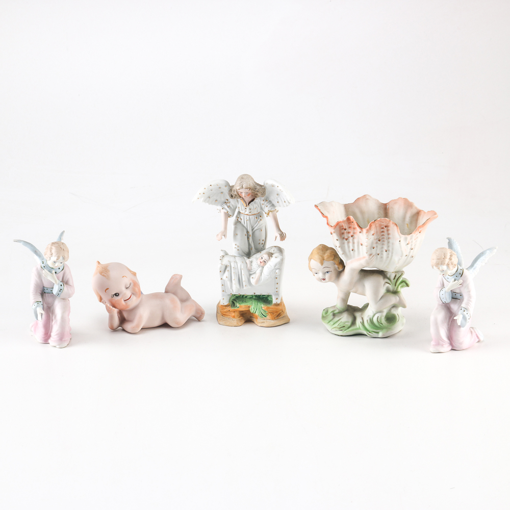 Collection of Ceramic Angel Figurines