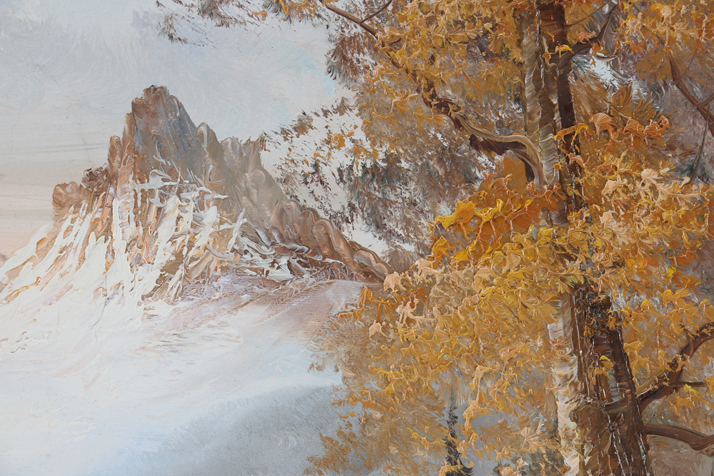 Framed G. Whitman Oil Landscape Painting