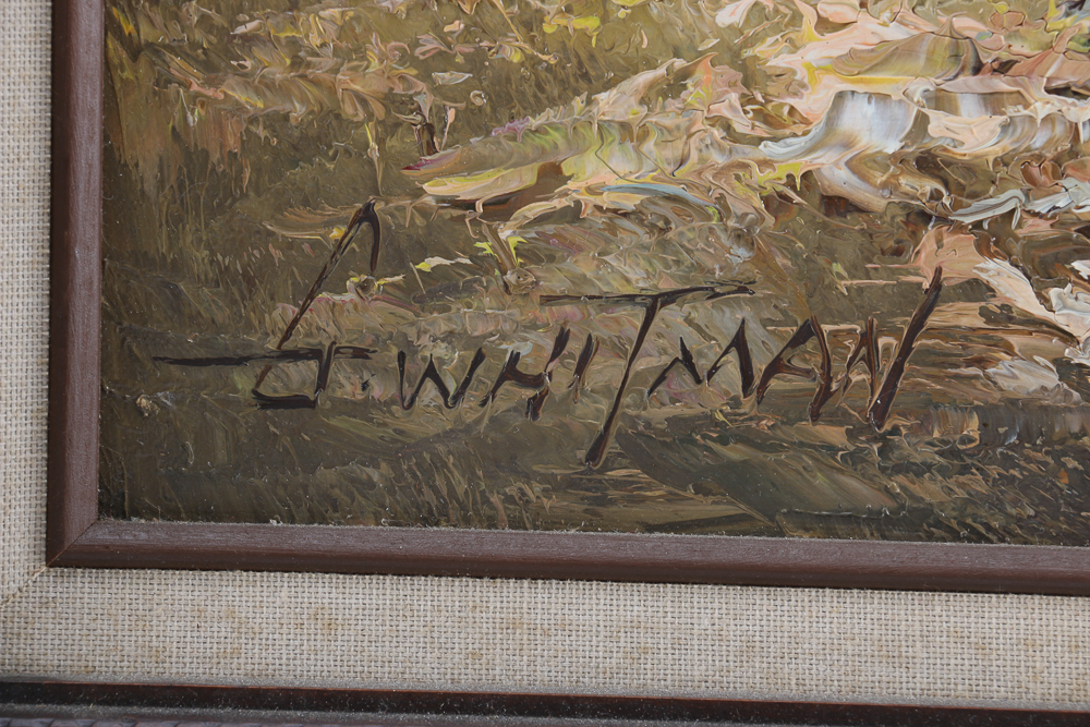 Framed G. Whitman Oil Landscape Painting