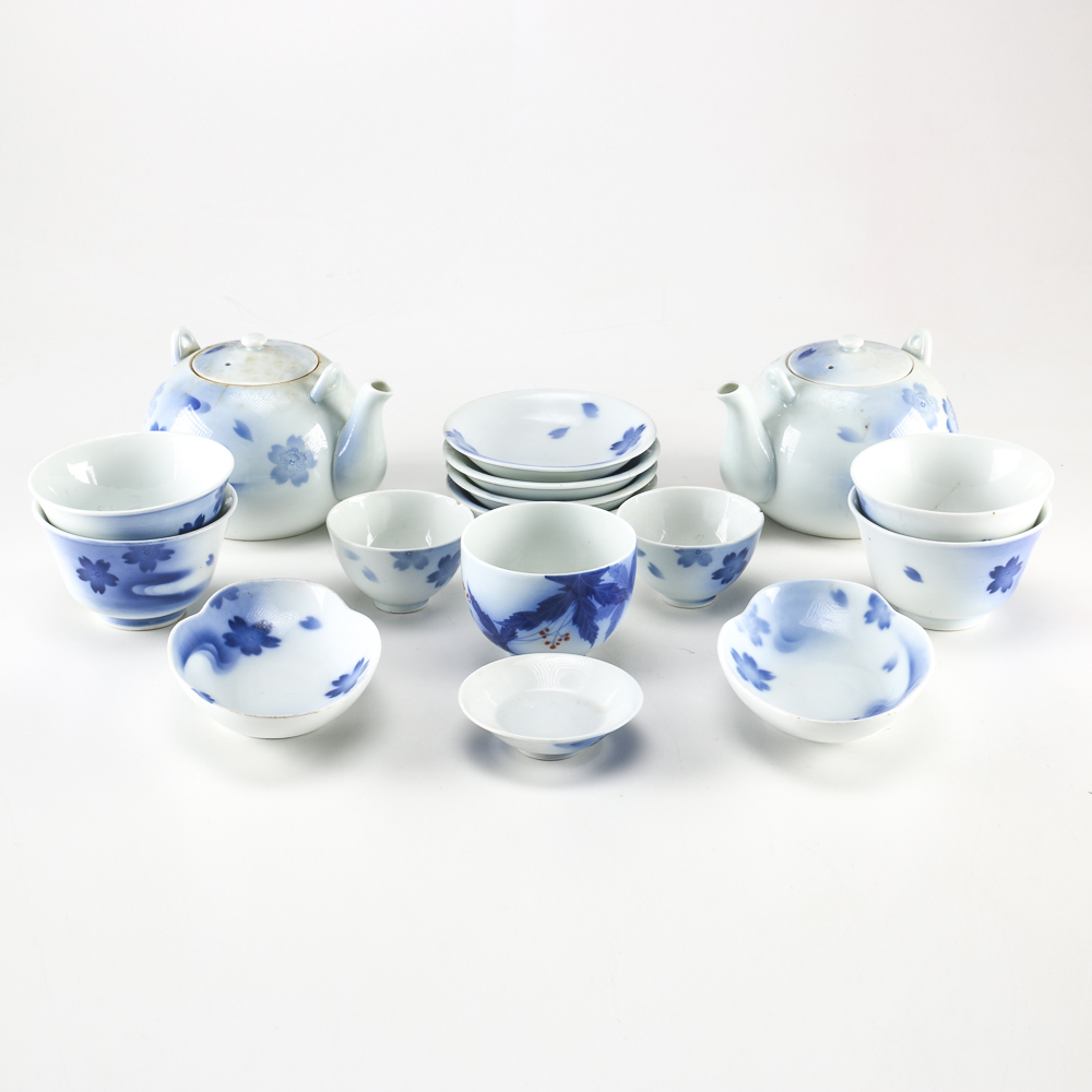 Blue and White Tea Set