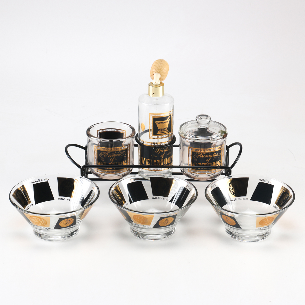 Black and Gold Barware