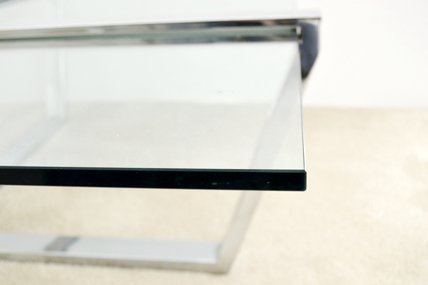 Mid Century Modern DIA Milo Baughman Glass-Topped Cocktail Table