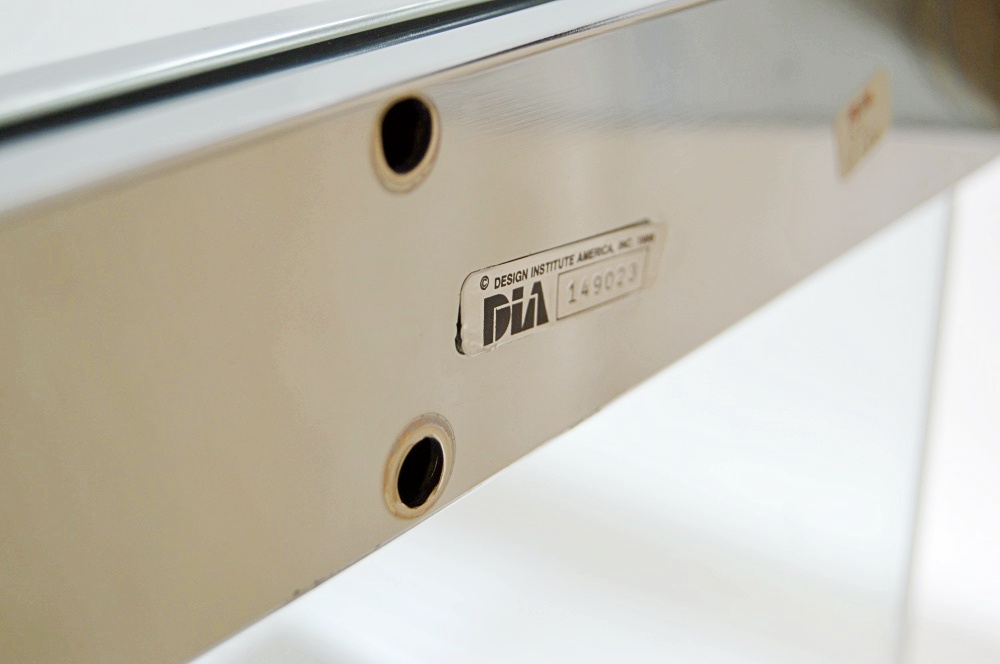 Mid Century Modern DIA Milo Baughman Glass-Topped Cocktail Table