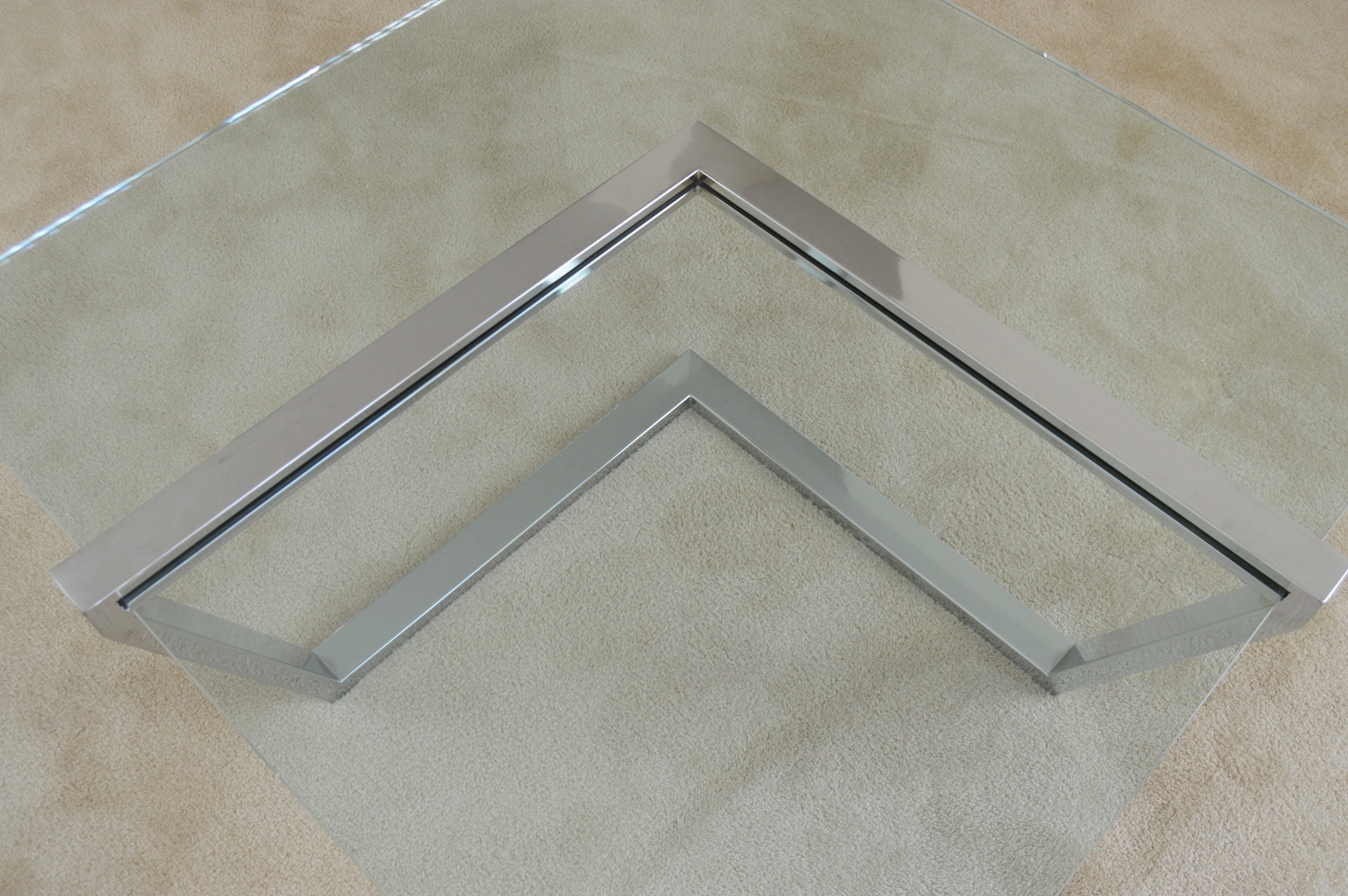 Mid Century Modern DIA Milo Baughman Glass-Topped Cocktail Table