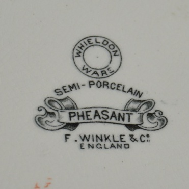 Antique English "Pheasant" Porcelain Compote and Plate Set