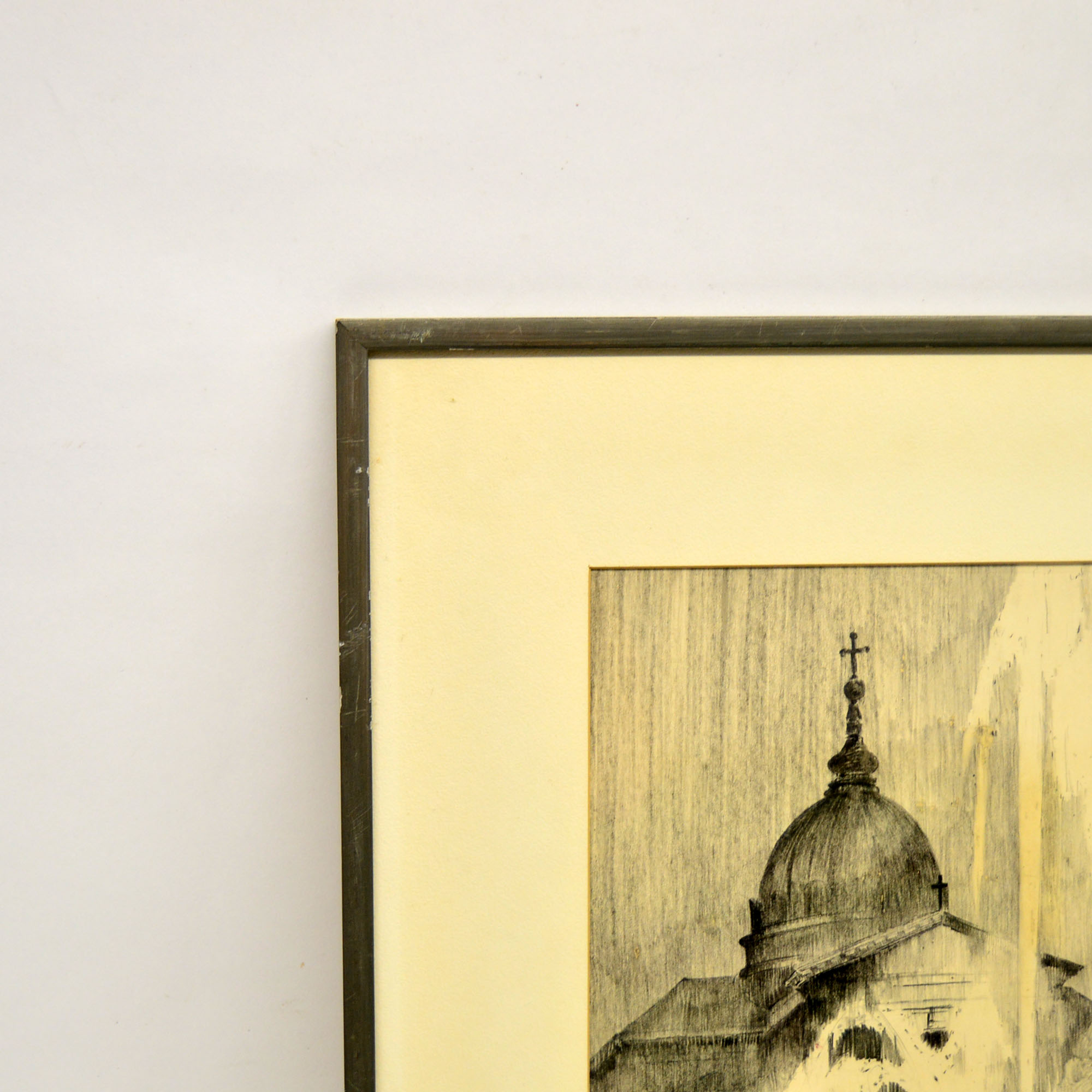 Framed Susan Gertrude Schell Titled "Logan Square Philadelphia" Engraving