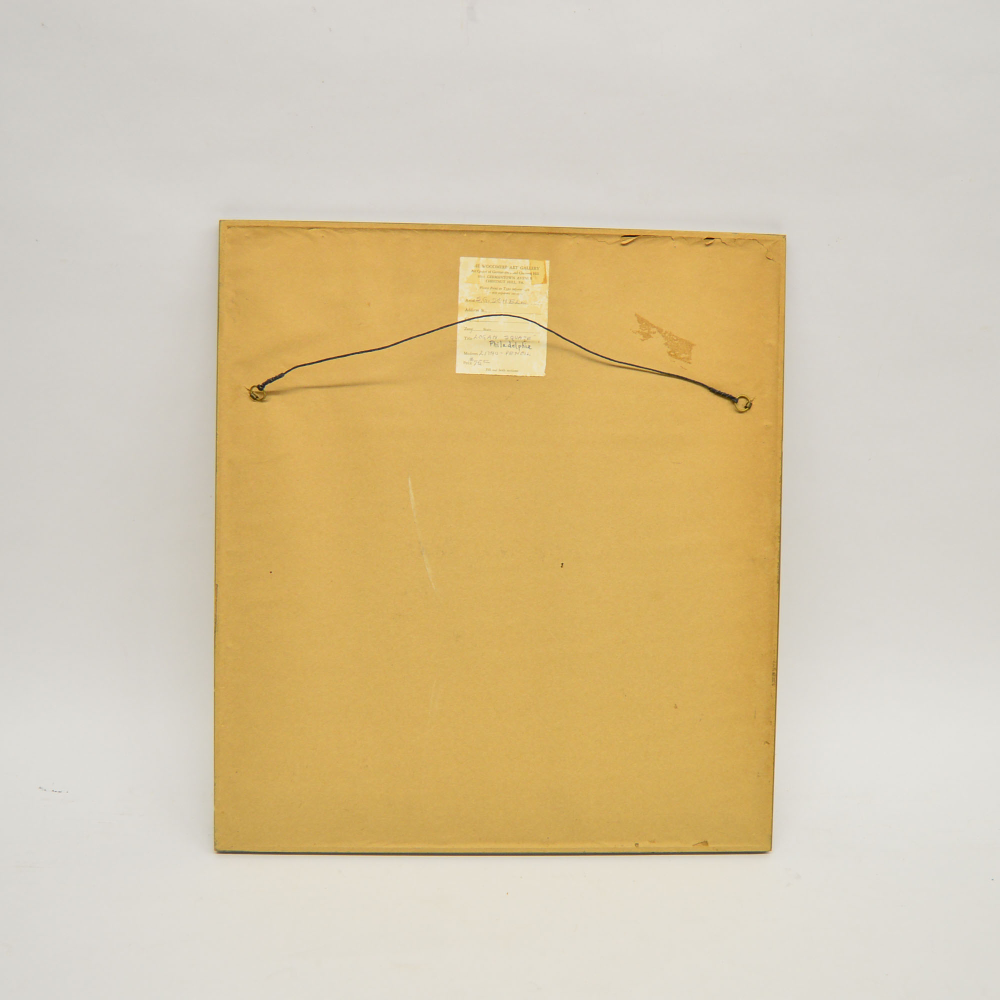 Framed Susan Gertrude Schell Titled "Logan Square Philadelphia" Engraving