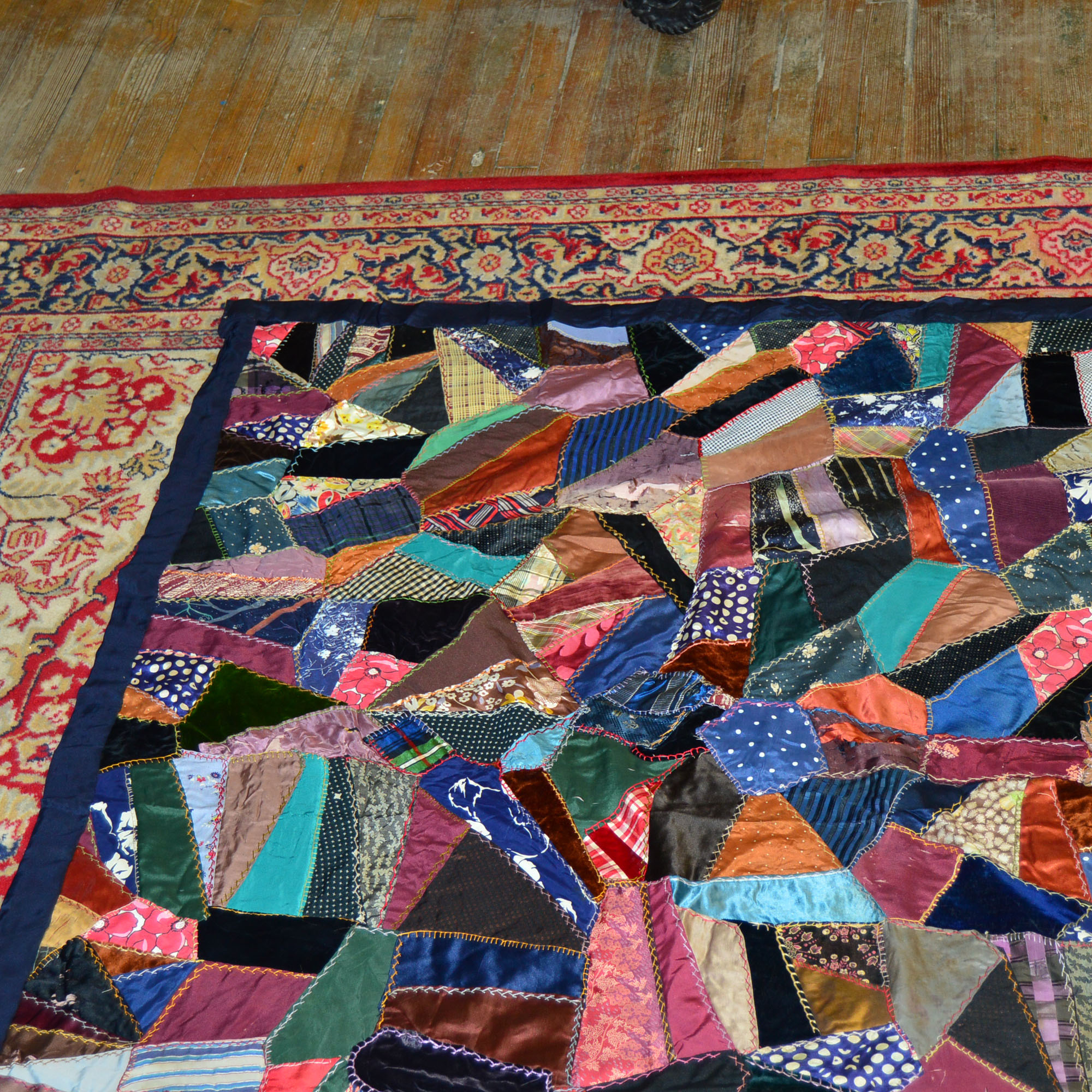 Victorian Crazy Quilt Circa 1900's EBTH