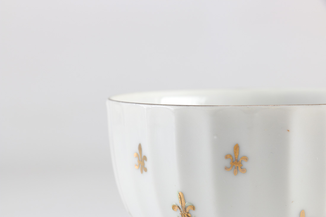 Lefton China Fleur De Lis Snack Plate and Cup Set