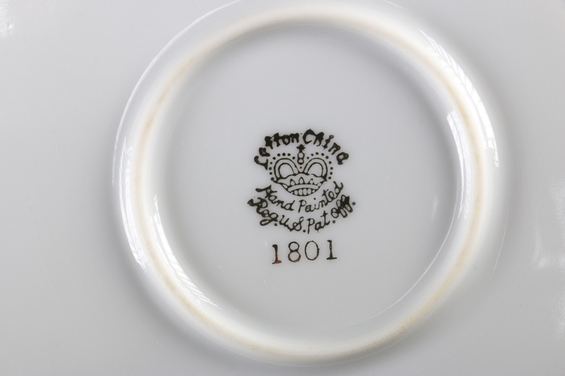 Lefton China Fleur De Lis Snack Plate and Cup Set