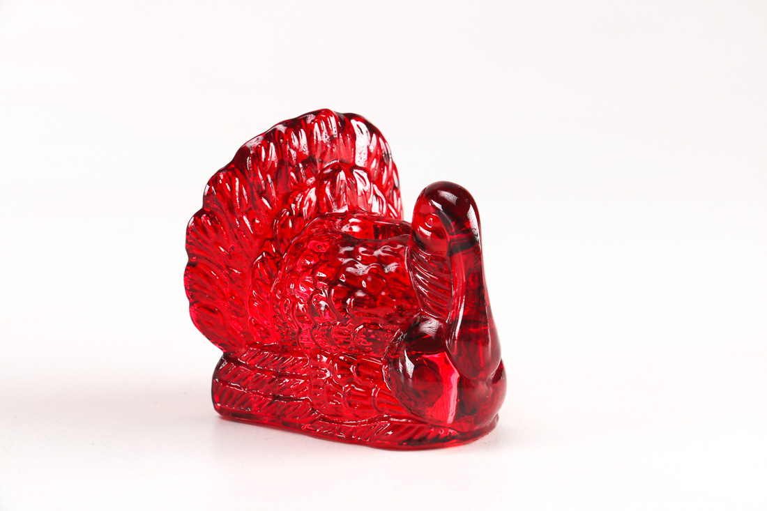 Red Glass Candle Holders in Box