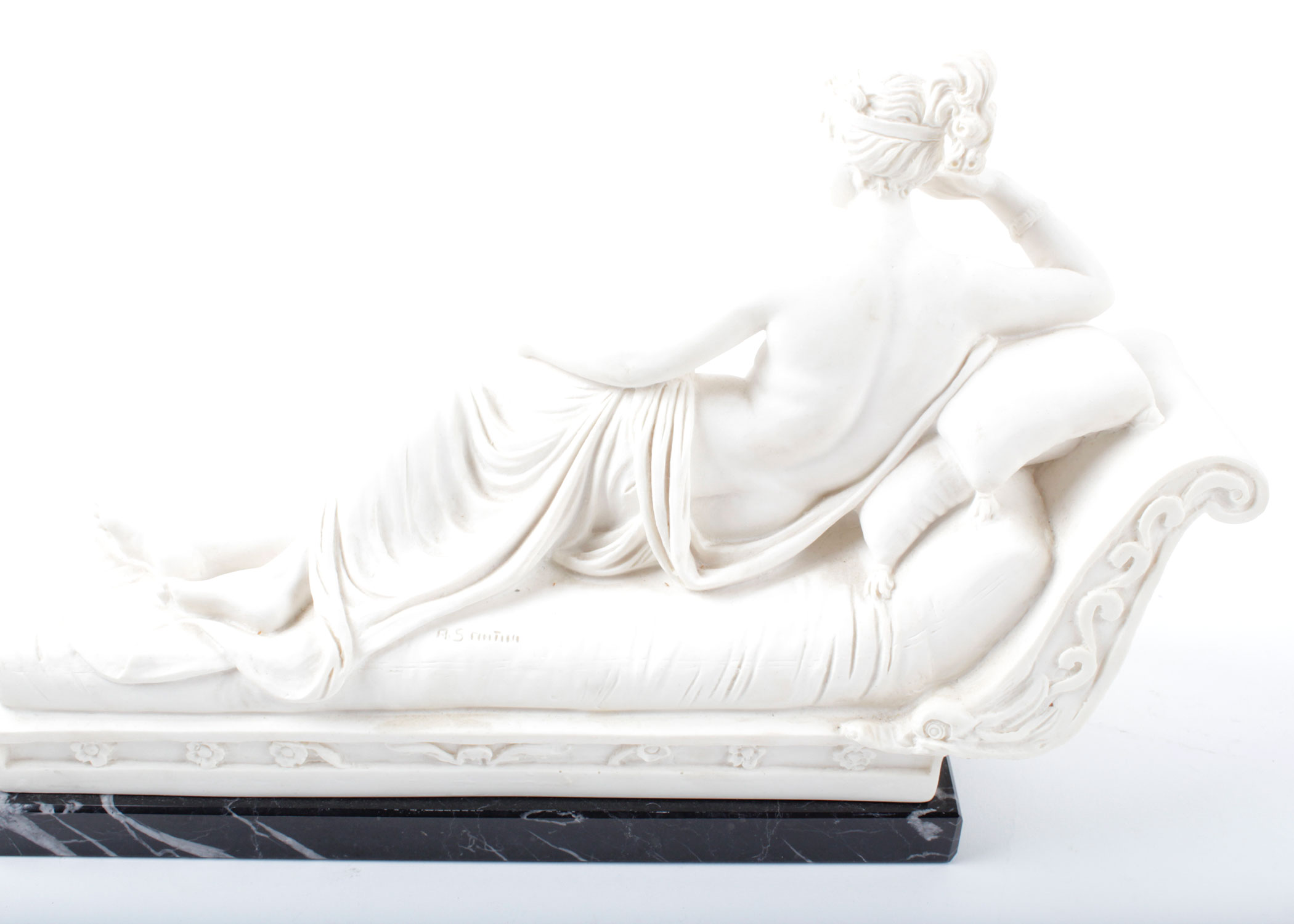 A.Santini Resin Sculpture After Canova's " Pauline Bonaparte as Venus Victrix"