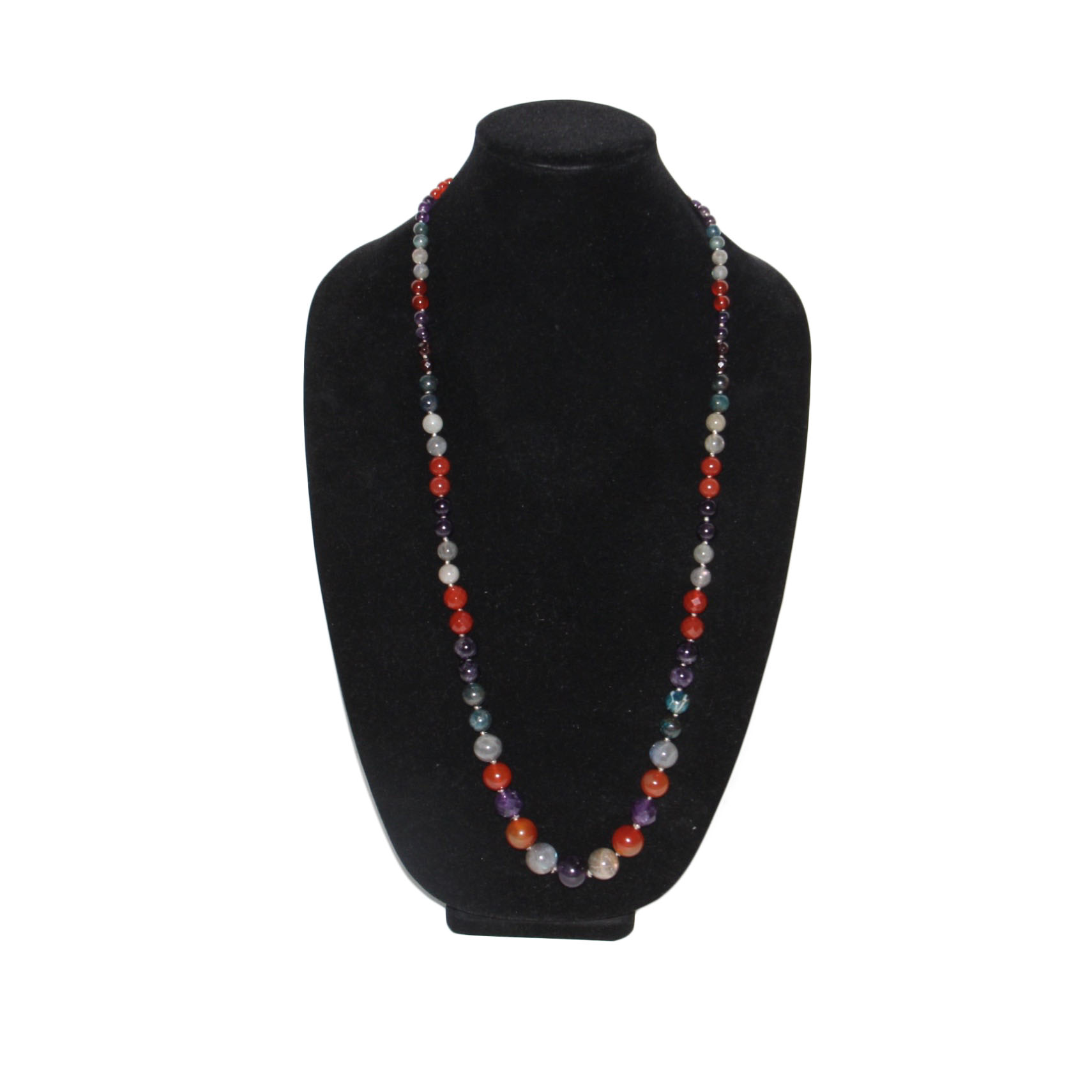 Precious Stone and Sterling LUC Lariat Necklace