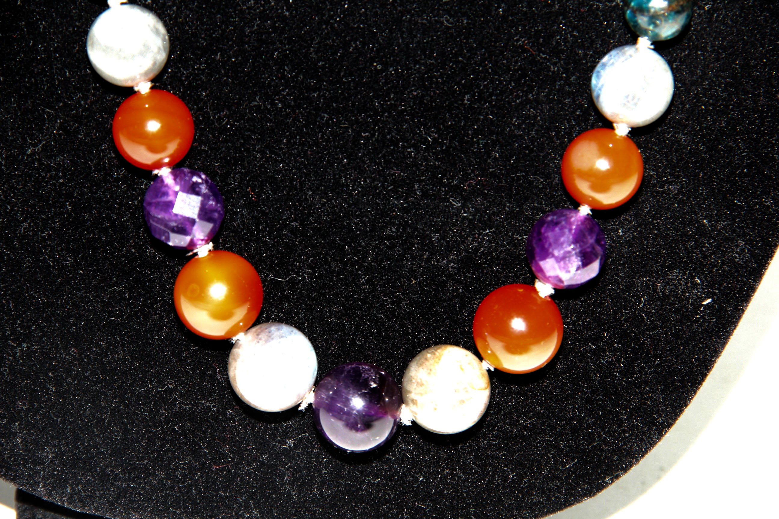 Precious Stone and Sterling LUC Lariat Necklace