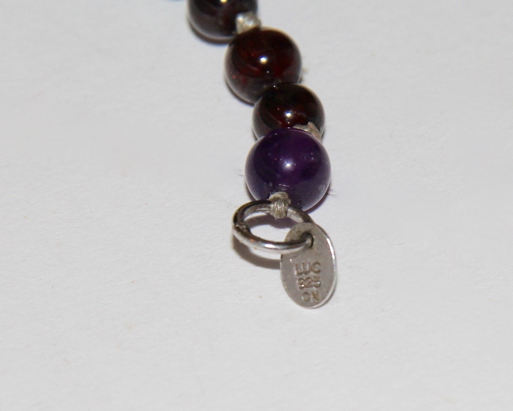 Precious Stone and Sterling LUC Lariat Necklace