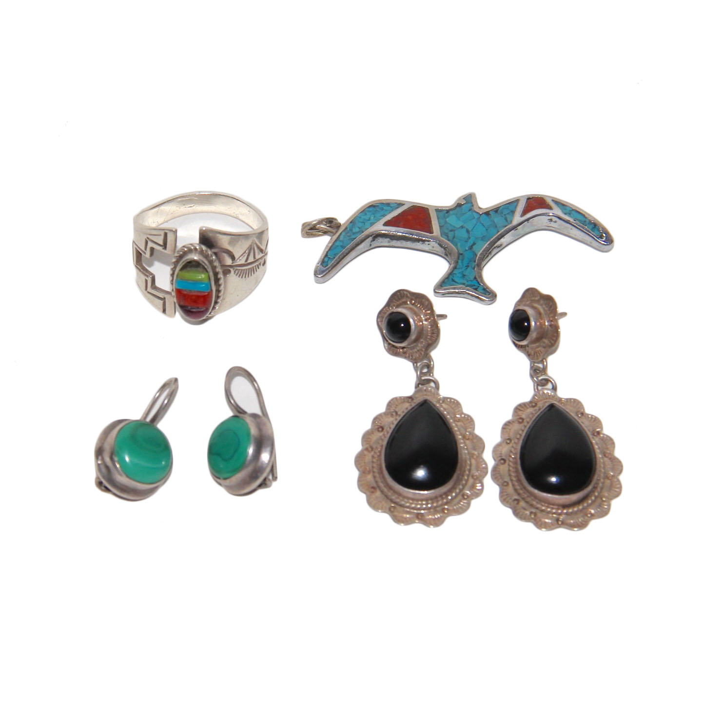 Assorted Native American Style Sterling Jewelry