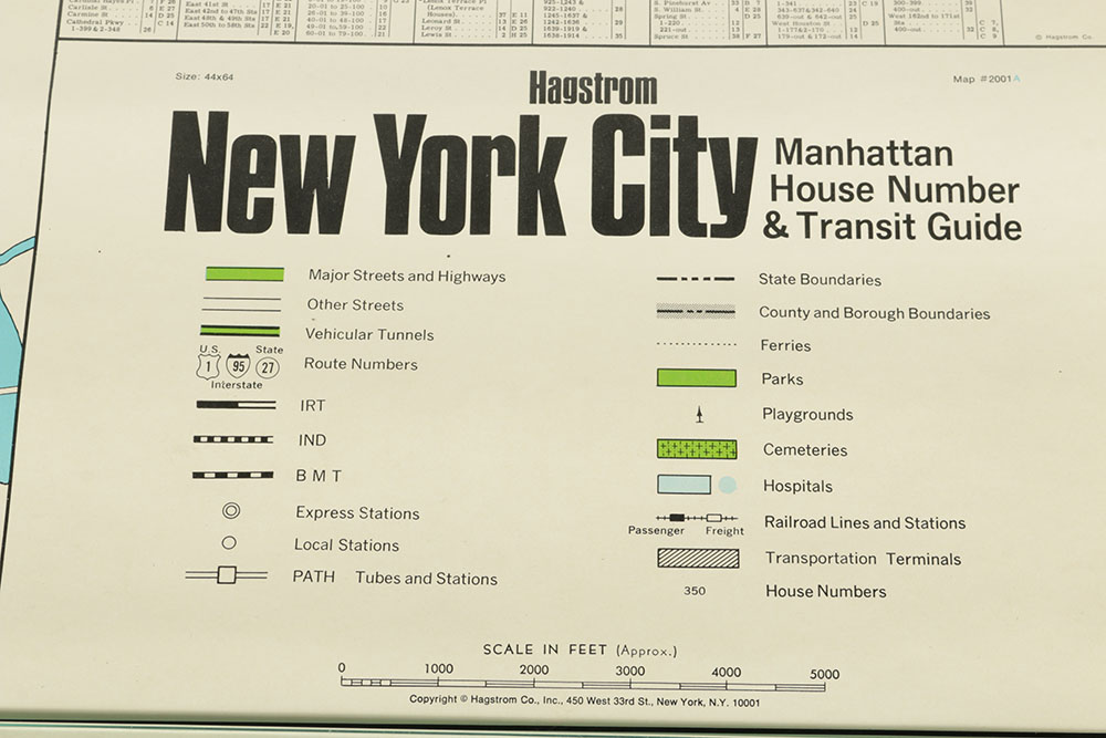 Vintage Hagstrom Map of Manhattan