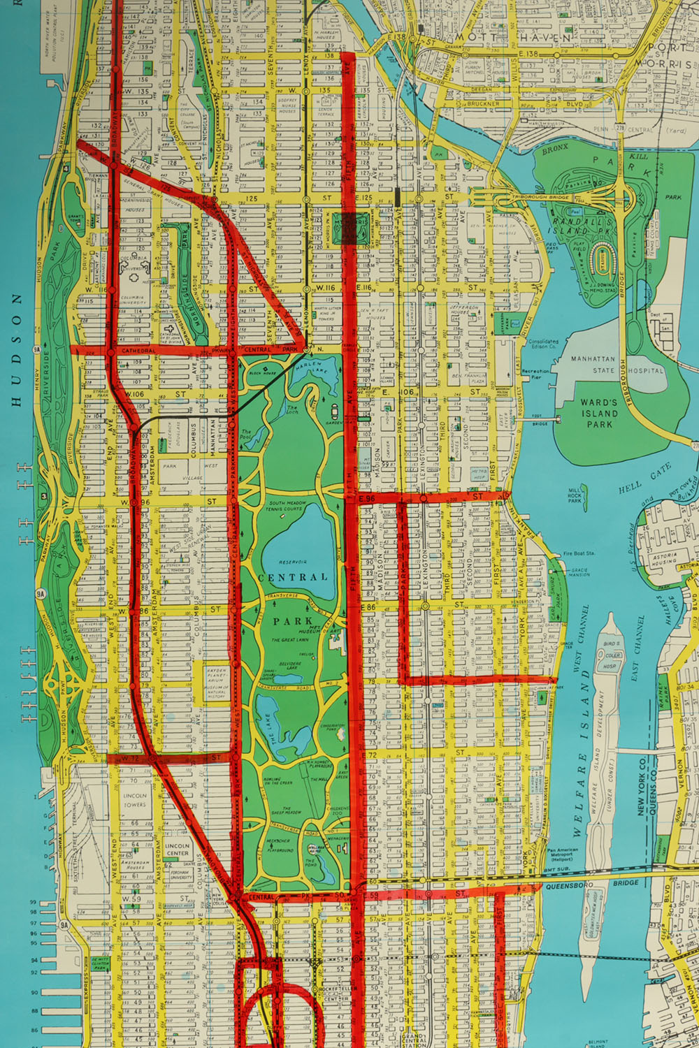 Vintage Hagstrom Map of Manhattan