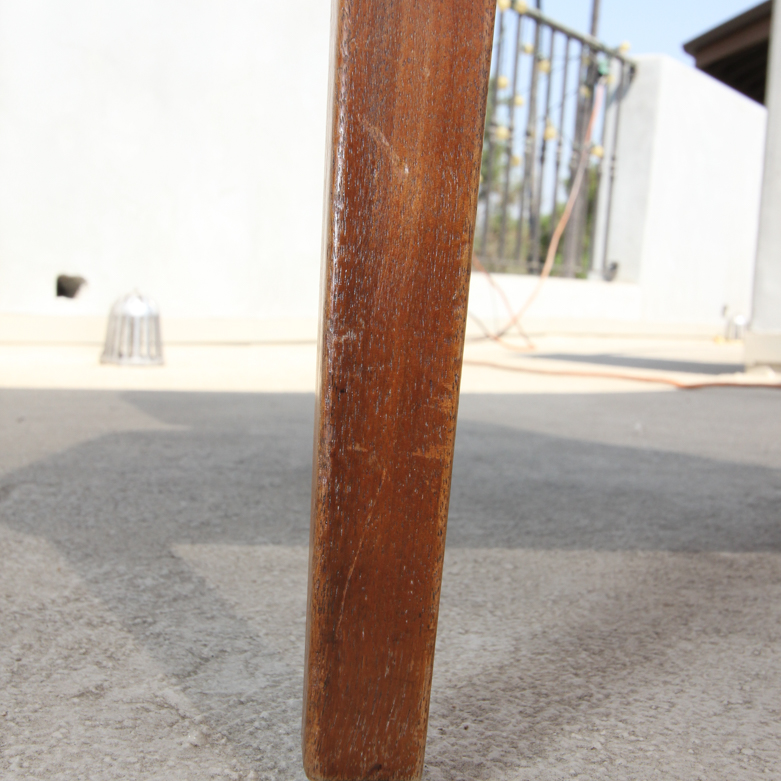 Set of Mid-Century Modern Teak Dining Chairs with Ostrich Leather Upholstery