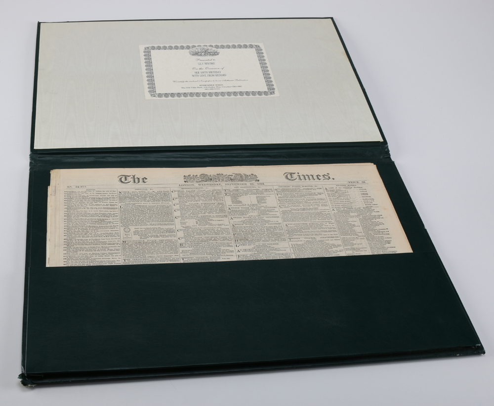 Antique Newspaper of "The Times"