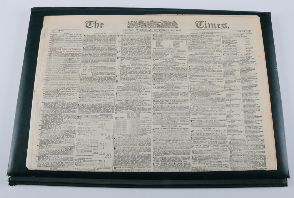 Antique Newspaper of "The Times"