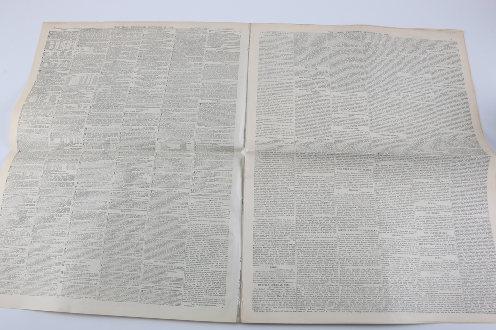 Antique Newspaper of "The Times"