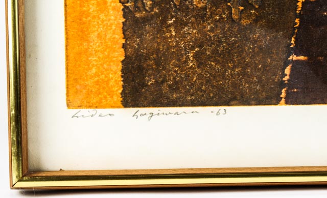 Hideo Hagiwara Signed Japanese Block Print "A Man In Armor"