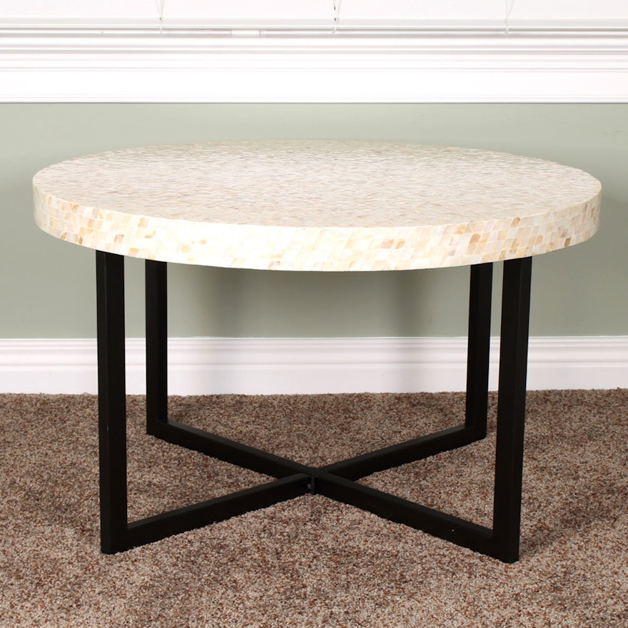 Pier 1 Imports Mother of Pearl Round Coffee Table
