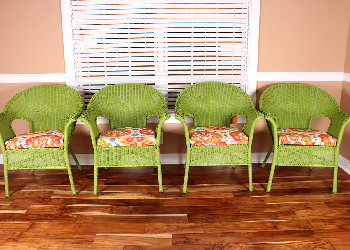 Set of Casbah Green Stacking Chairs from Pier 1 Imports