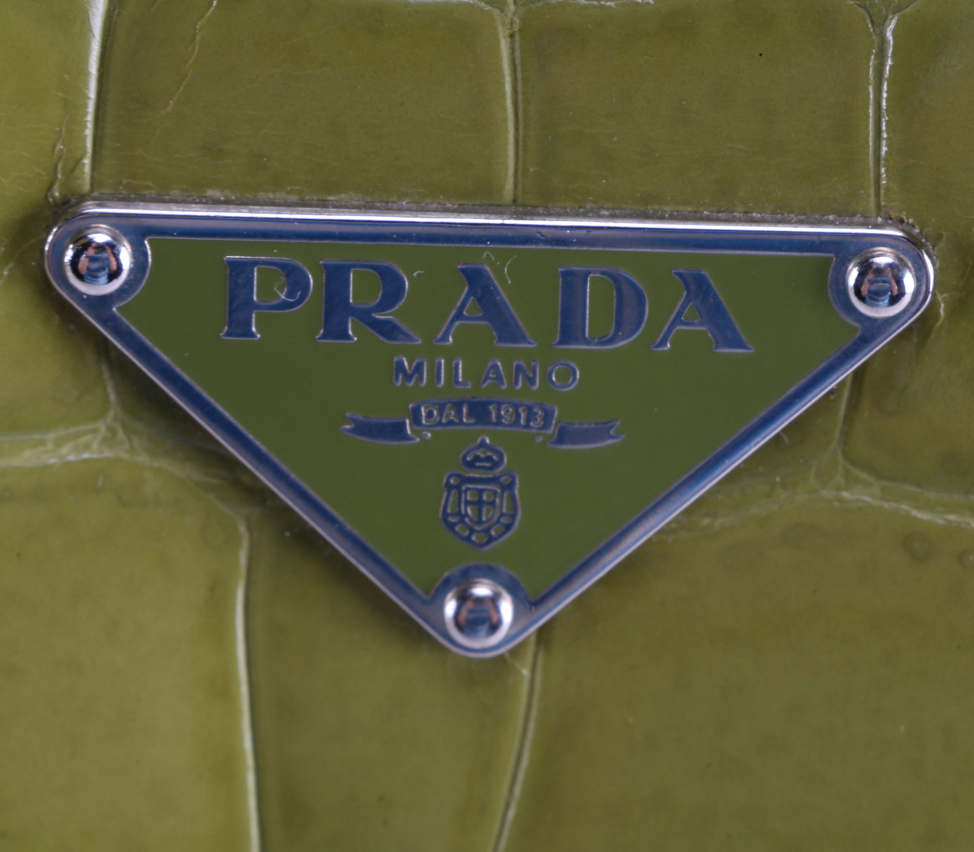 Prada St. Cocco Lucido Crocodile Embossed Satchel